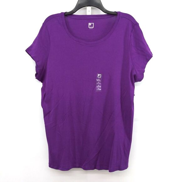 J. C. Penny Shirt Womens Plus Size 2X Purple Short Sleeve Pullover Top - Picture 1 of 7